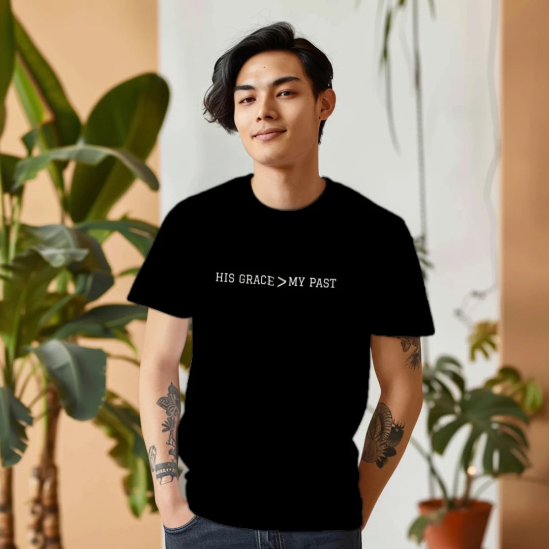 HIS MERCY > MY PAST T-Shirt - Steven Leonard Official Recovery Line