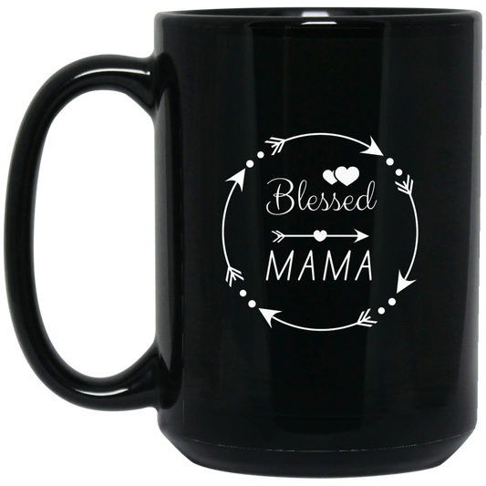 15 oz. Black Mug (Blessed Mama)