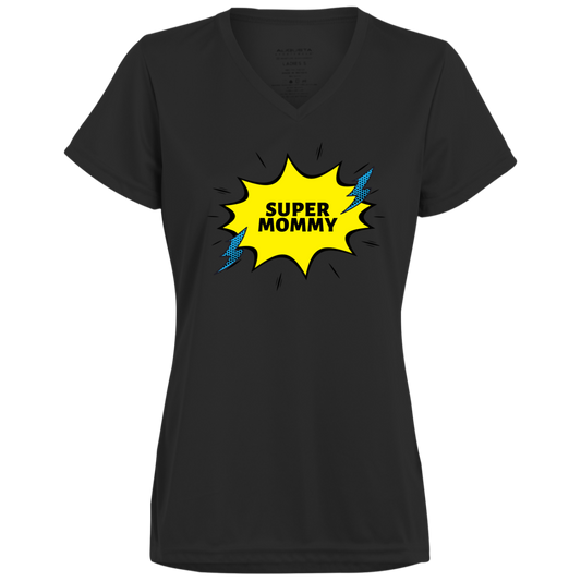 Ladies’ Moisture-Wicking V-Neck Tee (Super Mommy)